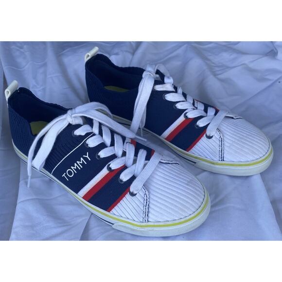 WOMEN'S TOMMY HILFIGER (TWOANA) RIBBED KNIT TEXTILE ATHLETIC SNEAKERS 9.5 - Picture 1 of 8